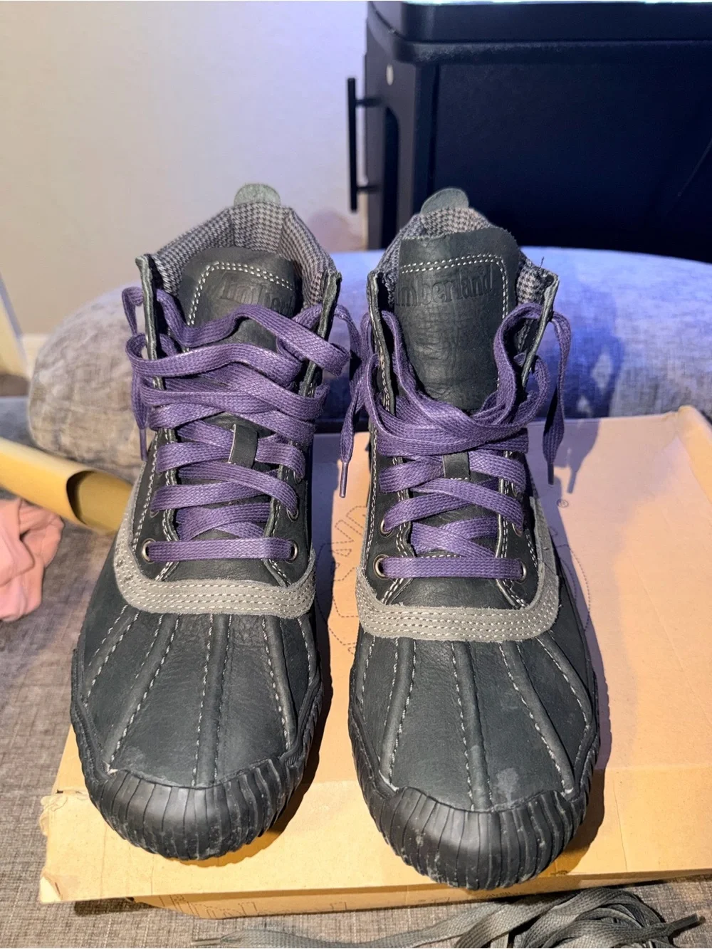 Timberland TBL 73 Hookset High Top Shoes Gray Purple Men’s Size 8.5